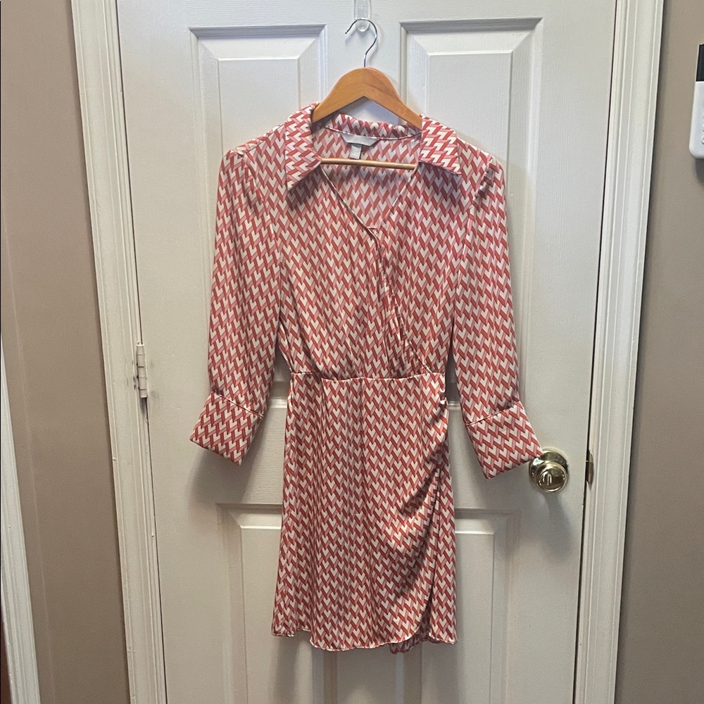 H&M Red and Pink Patterned Dress